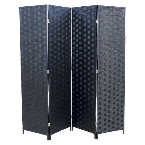 Paper straw weave screen room divider
