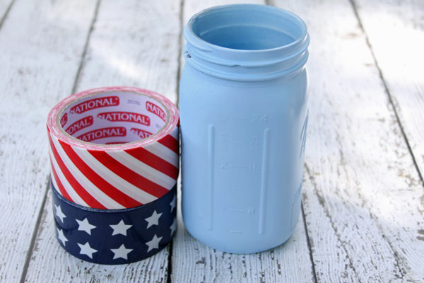 patriotic mason jar craft idea red white and blue
