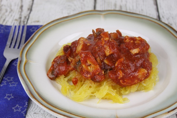 Chicken and marinara spaghetti squash