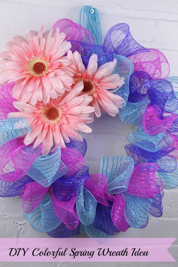 DIY Fun Colorful Spring Wreath Idea With Gerbera Daisies