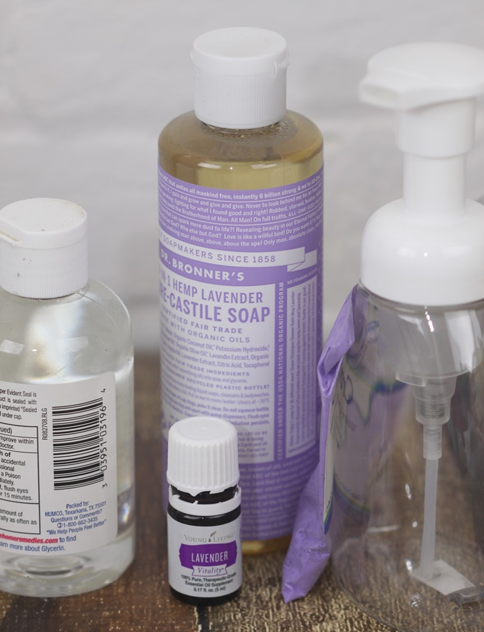 DIY Lavender Liquid Hand Soap Ingredients