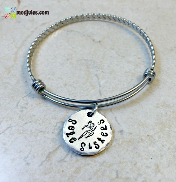 Runner's gift idea~ Sole sisters bracelet, for running partners 
