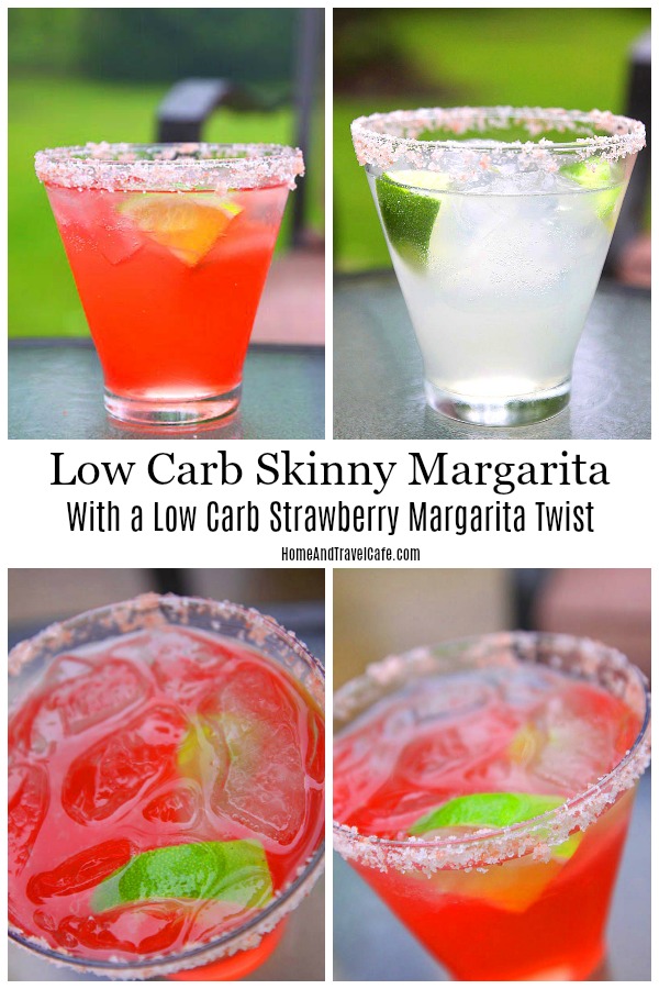 Low Carb Margarita with a low carb strawberry margarita twist #lowcarb #cocktail #lowcarbcocktail