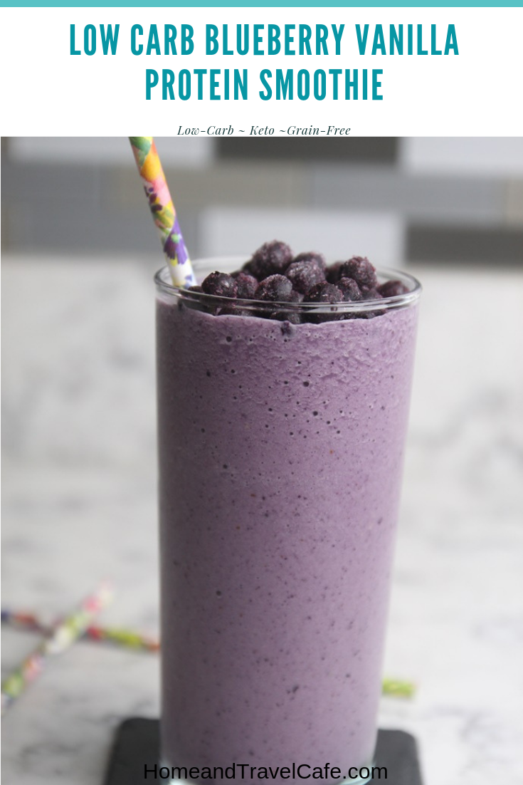 Low Carb Blueberry Vanilla Protein Smoothie